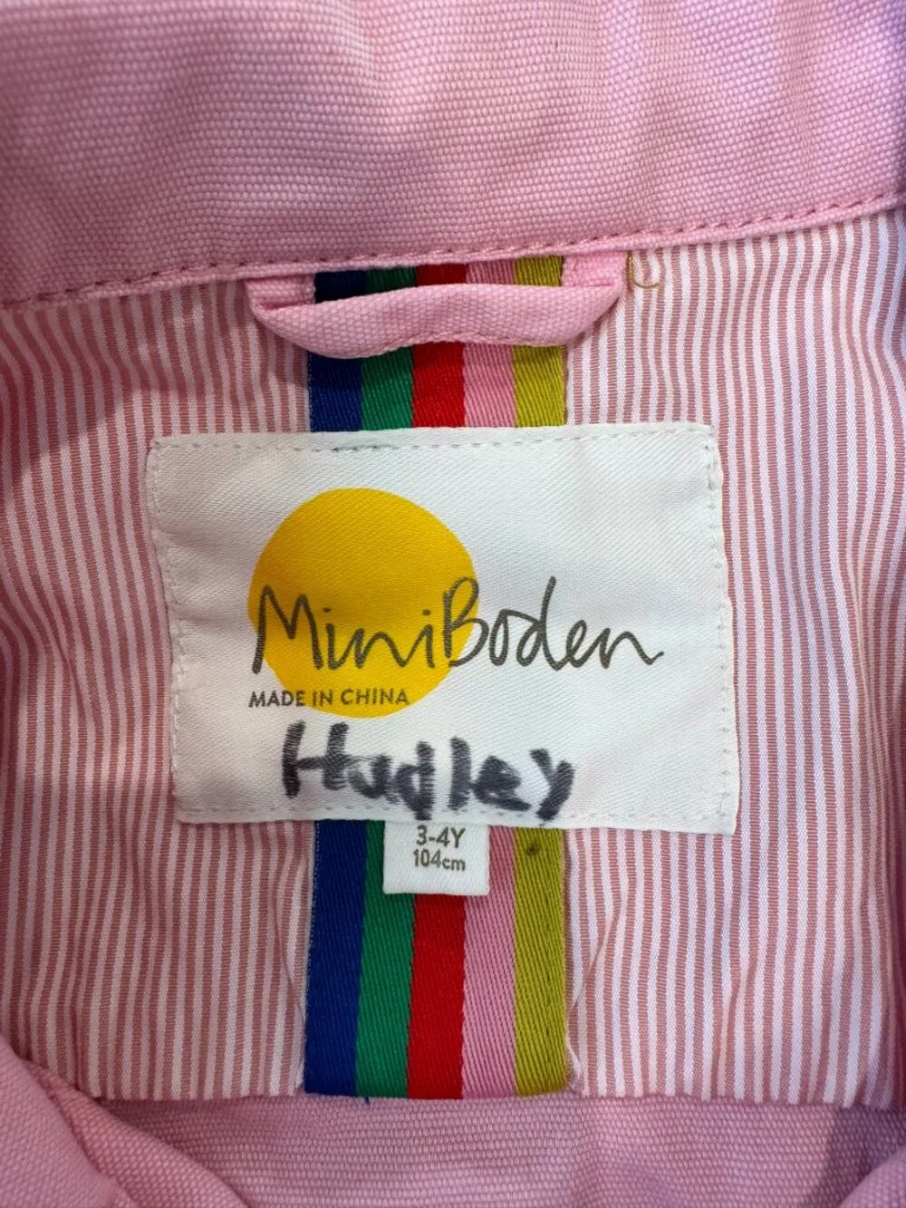 Mini Boden Girls Pink Cotton Button Front Jacket Size 3/4 Year M16